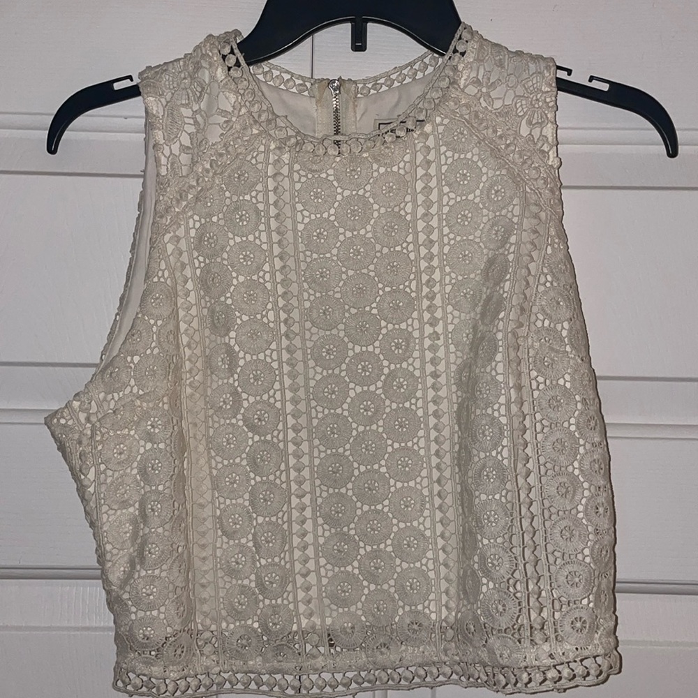 Abercrombie white floral crop top size M